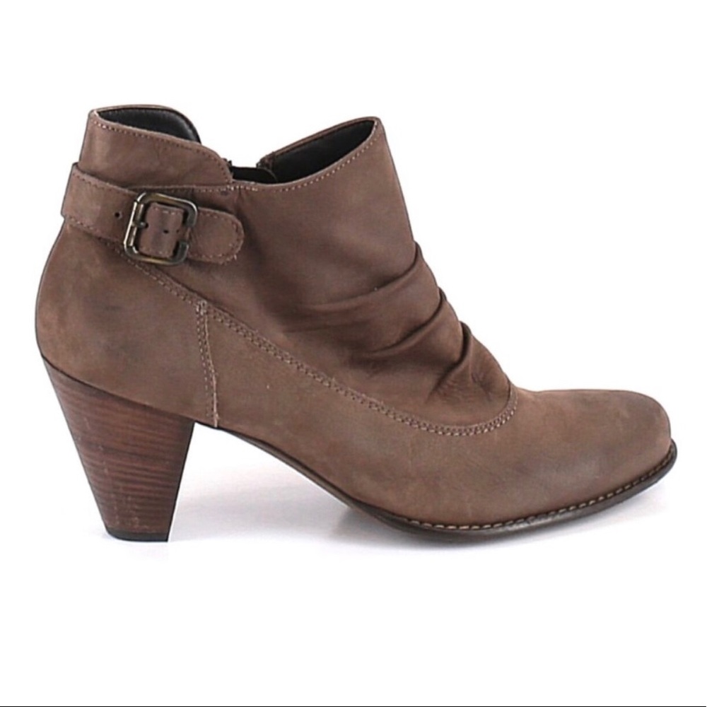 Paul Green Munchen Brown/Taupe Suede Ankle Booties Casual Designer Monochromatic
